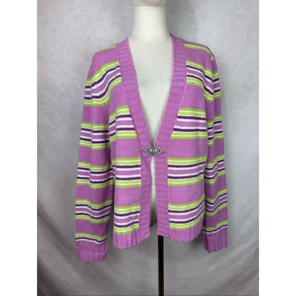 Vintage 90s Y2K Plus Size 90s Faded Glory Cardigan Striped